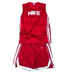 Vintage Nike Basketball Jersey With Shorts Matching Set Medium Gray Tab